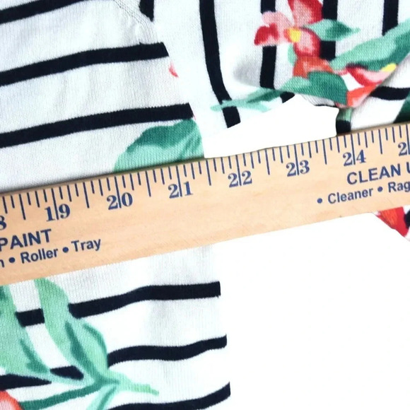 Land's End 100% Supima Cotton Floral Print Long Sleeve Sweater 1X (16w-18w) - Picture 7 of 7